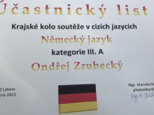 21. března 2023 - Krajské kolo olympiády v německém jazyce