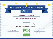 1. června 2025 - Psaní hravě: Mistrovství v psaní všemi deseti