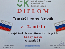 1. dubna 2026 - Krajské kolo Olympiády v ruském jazyce